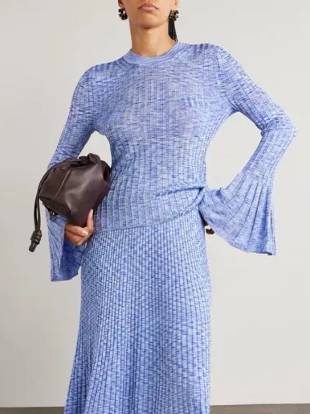Zimmermann Mouline Bell Sleeve Sweater Blue Multi US 8 NWT